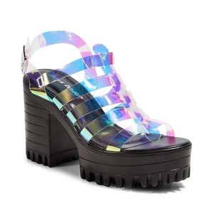 Iridescent 'Public Desire' platform sandal